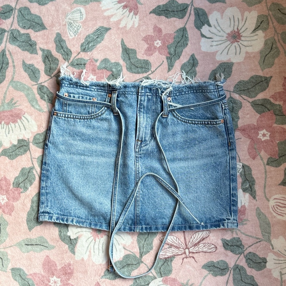 GRLFRND Blue Denim Mini Skirt